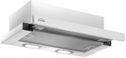 Вытяжка встраиваемая Elikor Интегра Glass 60П-400-В2Л белый/стекло белое управление: кулисные переключатели (1 мотор)