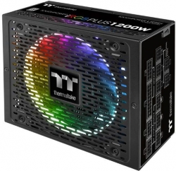Блок питания Thermaltake ATX 1200W Toughpower iRGB Plus 80+ platinum (24+4+4pin) APFC 140mm fan color LED 12xSATA Cab Manag RTL