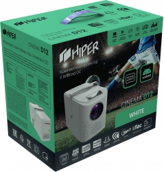 Проектор Hiper Cinema D12 White LCD 6500Lm (1280x720) 3000:1 ресурс лампы:50000часов 2xUSB typeA 1xHDMI 1кг