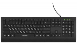 Клавиатура SunWind SW-KB300 черный USB slim (подставка для запястий)