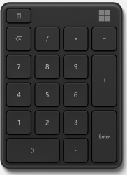 Числовой блок Microsoft Number pad черный беспроводная BT slim