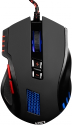 Мышь Оклик 806G черный/красный оптическая (3200dpi) USB (8but)