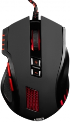 Мышь Оклик 806G черный/красный оптическая (3200dpi) USB (8but)
