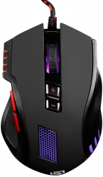 Мышь Оклик 806G черный/красный оптическая (3200dpi) USB (8but)