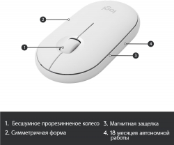 Клавиатура + мышь Logitech Combo MK470 клав:белый/серый мышь:белый USB беспроводная slim