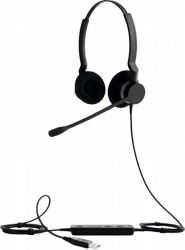 Наушники с микрофоном Jabra BIZ 2300 Duo черный 1.2м накладные USB оголовье (2399-823-109)