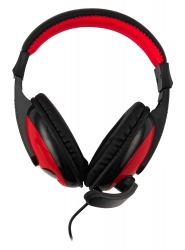 Наушники с микрофоном Oklick HS-L300 черный/красный 1.8м мониторные оголовье (1532021)