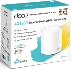 Бесшовный Mesh роутер TP-Link DECO X20(1-PACK) AX1800 10/100/1000BASE-TX белый