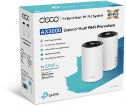 Бесшовный Mesh роутер TP-Link DECO X68(2-PACK) AX3600 10/100/1000BASE-TX белый (упак.:2шт)