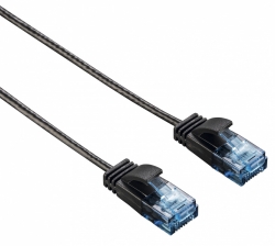 Патч-корд Hama Slim-Flexible UTP 4 пары cat6 1.5м черный RJ-45 (m)-RJ-45 (m)