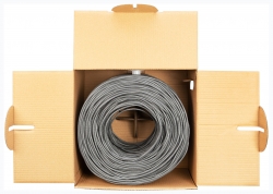 Кабель сетевой Buro UTP 4 пары cat5E solid 0.48мм Cu 305м серый