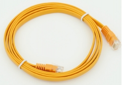 Патч-корд Flat cat5E molded 1.5м желтый RJ-45 (m)-RJ-45 (m)