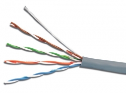 Кабель сетевой UTP 4 пары cat5E solid 0.40мм CCA 305м серый