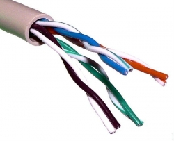 Кабель сетевой UTP 4 пары cat6 solid 0.55мм CCA molded 305м серый