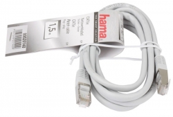 Патч-корд Hama H-20140 STP cat5E 1.5м серый RJ-45 (m)-RJ-45 (m)