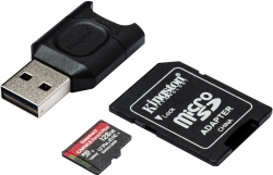 Флеш карта microSDXC 128Gb Class10 Kingston MLPMR2/128GB Canvas React Plus + adapter Card Reader