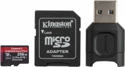 Флеш карта microSDXC 256Gb Class10 Kingston MLPMR2/256GB Canvas React Plus + adapter Card Reader