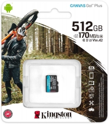 Флеш карта microSDXC 512Gb Class10 Kingston SDCG3/512GBSP Canvas Go! Plus w/o adapter