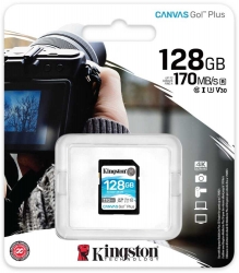 Флеш карта SDXC 128Gb Class10 Kingston SDG3/128GB Canvas Go! Plus w/o adapter