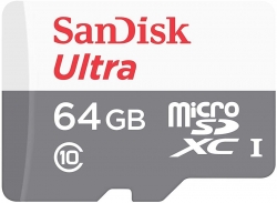 Флеш карта microSDXC 64Gb Class10 Sandisk SDSQUNR-064G-GN3MN Ultra w/o adapter