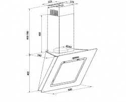 Вытяжка каминная Weissgauff Sigma 60 PB BL черный управление: кнопочное (1 мотор)