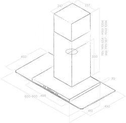 Вытяжка каминная Elica Flat Glass Plus IX/A/60 нержавеющая сталь управление: кнопочное (1 мотор)