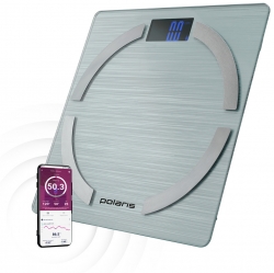 Весы напольные электронные Polaris PWS 1886 IQ Home макс.180кг серебристый