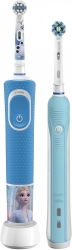Набор электрических зубных щеток Oral-B Family Edition Pro 1 700+Kids Frozen бирюзовый/синий