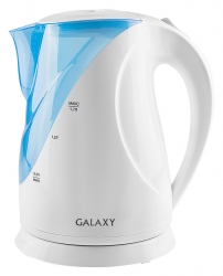 Чайник электрический Galaxy GL 0202 1.7л. 2200Вт белый/голубой (корпус: пластик)