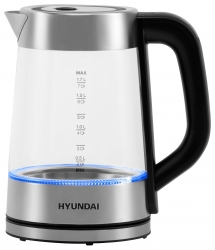 Чайник электрический Hyundai HYK-G4600 1.7л. 2200Вт прозрачный/черный (корпус: стекло)