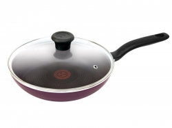Сковорода Tefal Cook Right 04166920 круглая 20см покрытие: Powerglide ручка несъемная (с крышкой) темно-фиолетовый (9100023410)