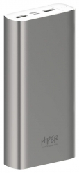 Мобильный аккумулятор Hiper Metal20K 20000mAh 2.4A 2xUSB серебристый
