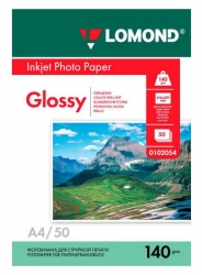 Фотобумага Lomond 0102054 A4/140г/м2/50л./белый глянцевое для струйной печати