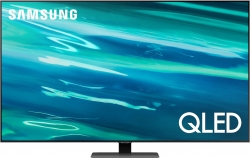 Телевизор QLED Samsung QE75Q80AAUXCE темно-серебристый