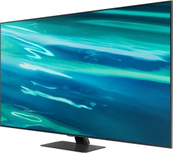 Телевизор QLED Samsung QE75Q80AAUXCE темно-серебристый