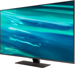 Телевизор QLED Samsung QE50Q80AAUXRU темно-серебристый