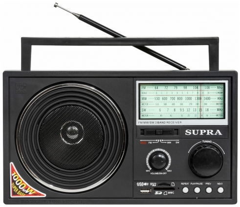 Радиоприемник портативный Supra ST-25U черный
