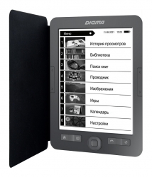 Электронная книга Digma X1 6 E-Ink 1024x758 Touch Screen 600MHz/4Gb/microSDHC/подсветка дисплея темно-серый