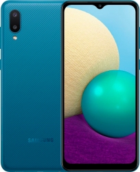 Смартфон Samsung SM-A022 Galaxy A02 32Gb 2Gb синий моноблок 3G 4G 6.5 720x1600 Android 10 13Mpix 802.11 b/g/n GPS GSM900/1800 GSM1900 TouchSc