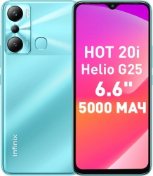 Смартфон Infinix X665E Hot 20i 128Gb 4Gb зеленый моноблок 3G 4G 2Sim 6.6 720x1612 Android 12 13Mpix 802.11 a/b/g/n/ac GPS GSM900/1800 GSM1900 TouchSc