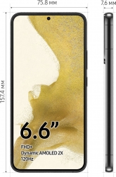 Смартфон Samsung SM-S906B Galaxy S22+ 128Gb 8Gb черный фантом моноблок 3G 4G 2Sim 6.6 1080x2340 Android 12 50Mpix 802.11 a/b/g/n/ac/ax NFC GPS GSM900