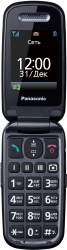 Мобильный телефон Panasonic TU456 черный раскладной 1Sim 2.4 240x320 0.3Mpix GSM900/1800 microSDHC max32Gb