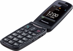 Мобильный телефон Panasonic TU456 черный раскладной 1Sim 2.4 240x320 0.3Mpix GSM900/1800 microSDHC max32Gb