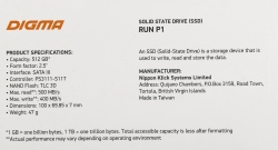 Накопитель SSD Digma 512Gb DGSR2512GP13T Run P1