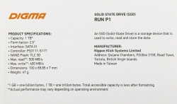 Накопитель SSD Digma SATA III 1Tb DGSR2001TP13T Run P1 2.5