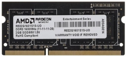 Память DDR3 2Gb 1600MHz AMD R532G1601S1S-U RTL PC3-12800 CL11 SO-DIMM 204-pin 1.5В