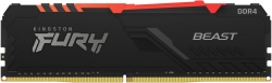 Память DDR4 8Gb 3200MHz Kingston KF432C16BBA/8 Fury Beast Black RGB RTL PC4-25600 CL16 DIMM 288-pin 1.35В single rank