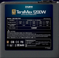 Блок питания Zalman ATX 1200W ZM1200-TMX 80+ gold (24+4+4pin) APFC 120mm fan 12xSATA Cab Manag RTL