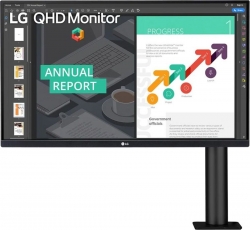 Монитор LG 27 27QN880-B черный IPS LED 16:9 HDMI M/M матовая HAS Pivot 350cd 178гр/178гр 2560x1440 DisplayPort Ultra HD 2K (1440p) USB 8.65кг
