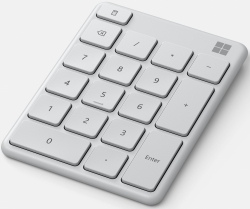 Числовой блок Microsoft Number pad Monza белый беспроводная BT slim